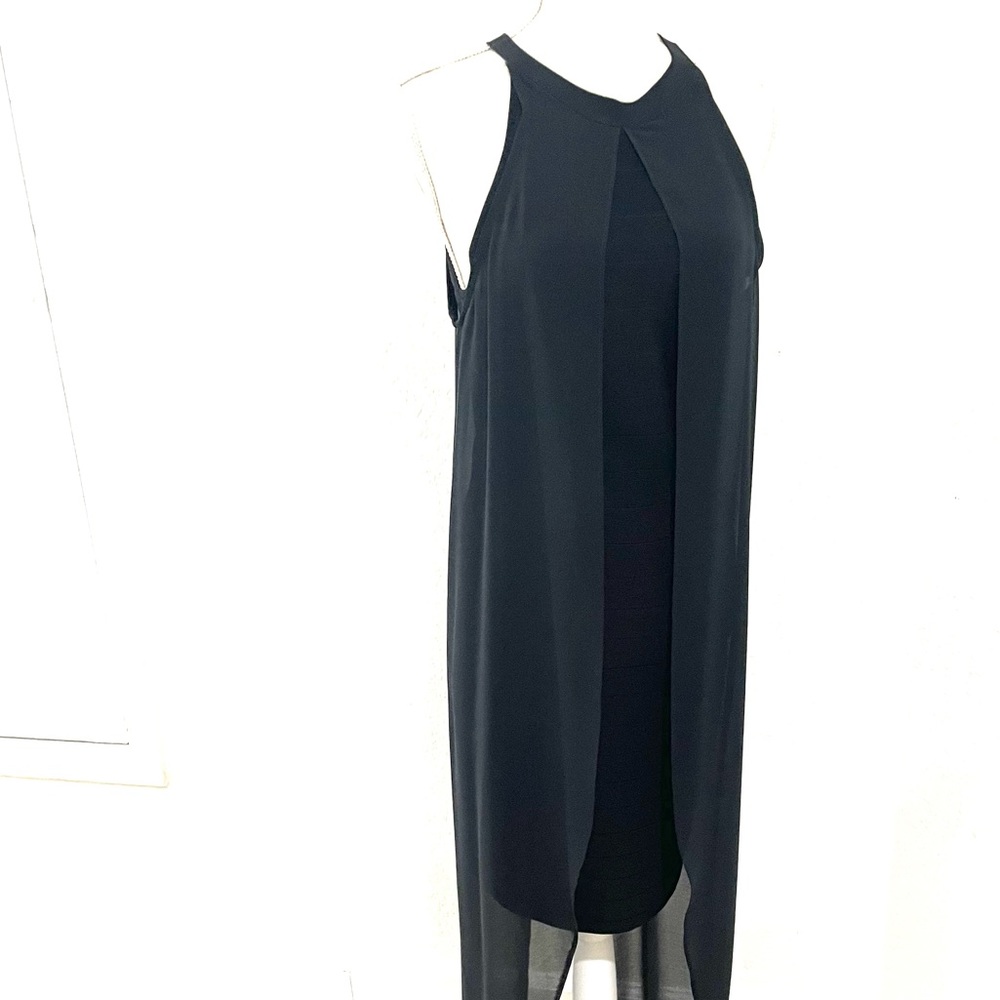 Venus Black Bandage Dress With Sexy Sheer Overlay! Like New! - Picture 12 of 13